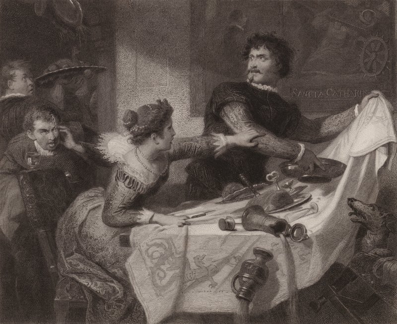 Shakespeare: The Taming of the Shrew (gravering) af Friedrich Schwoerer