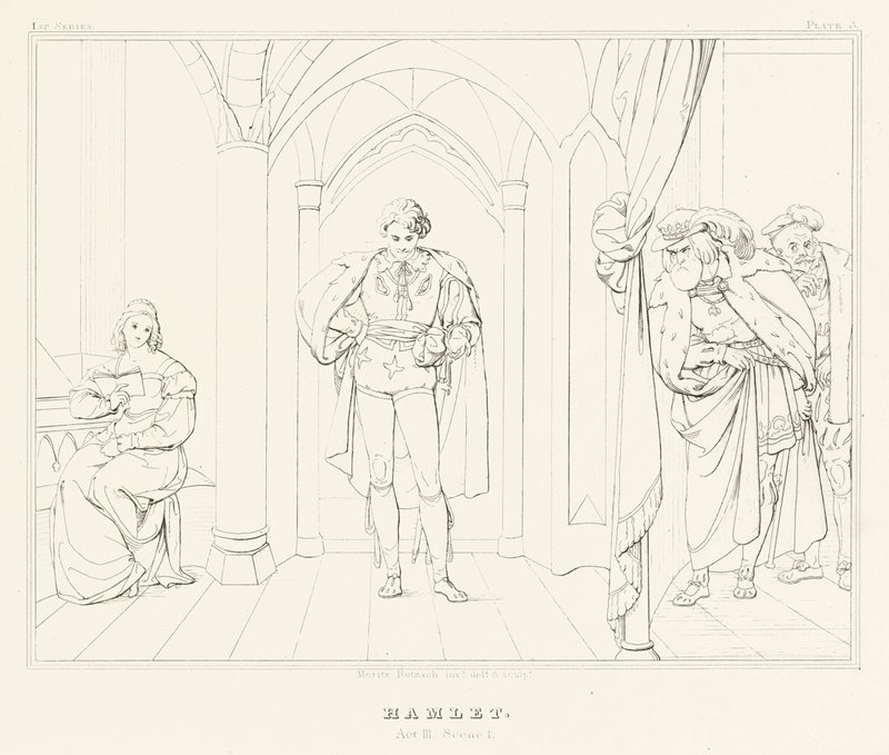 Hamlet, akt III, scene 1 (gravering) af Friedrich August Moritz Retzsch