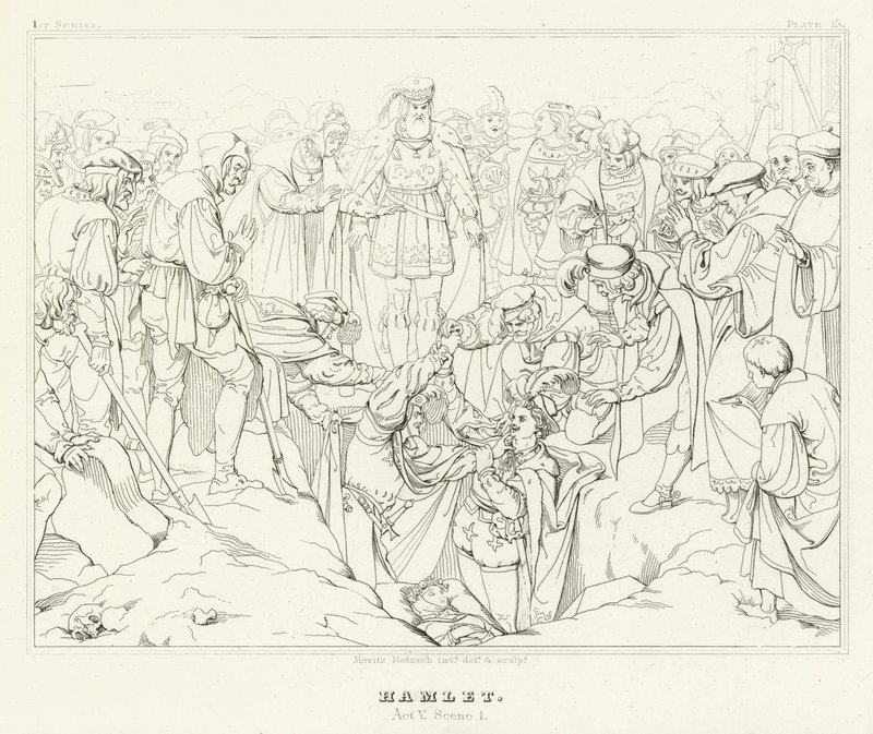 Hamlet, Akt V, Scene 1 (gravering) af Friedrich August Moritz Retzsch