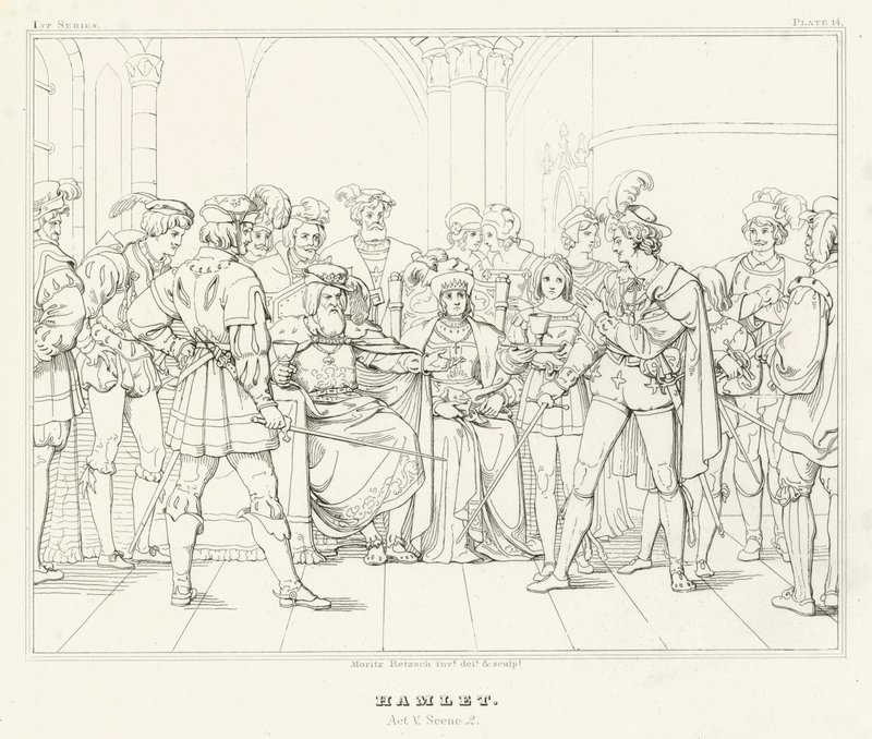 Hamlet, Akt V, Scene 2 (gravering) af Friedrich August Moritz Retzsch