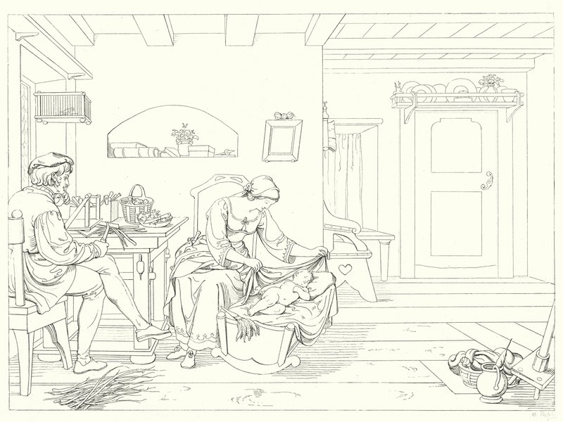 Illustration til Schillers Lied von der Glocke eller The Song Of The Bell (gravering) af Friedrich August Moritz Retzsch