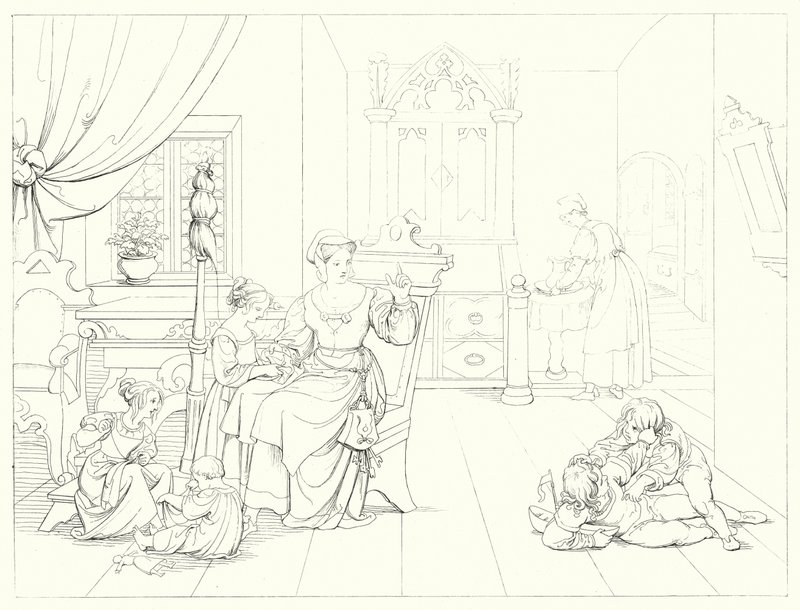 Illustration til Schillers Lied von der Glocke eller The Song Of The Bell (gravering) af Friedrich August Moritz Retzsch