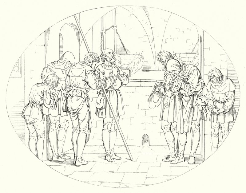 Illustration til Schillers Lied von der Glocke eller The Song Of The Bell (gravering) af Friedrich August Moritz Retzsch