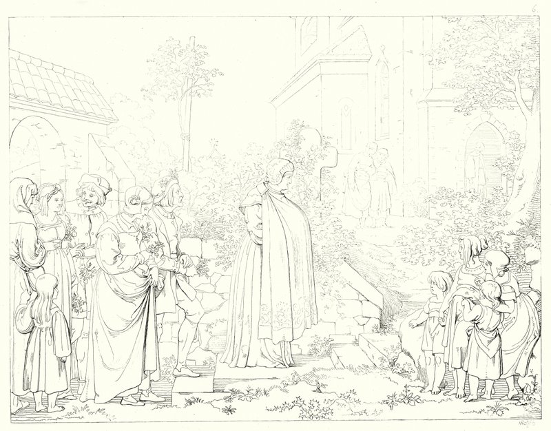 Illustration til Schillers Lied von der Glocke eller The Song Of The Bell (gravering) af Friedrich August Moritz Retzsch