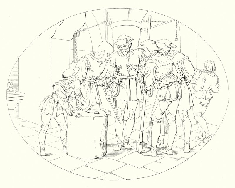 Illustration til Schillers Lied von der Glocke eller The Song Of The Bell (gravering) af Friedrich August Moritz Retzsch