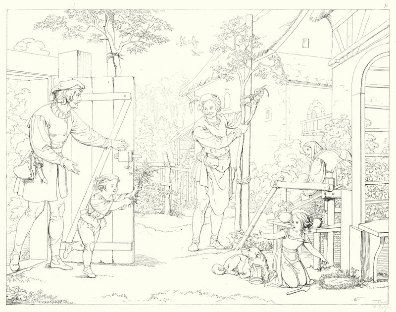 Illustration til Schillers Lied von der Glocke eller The Song Of The Bell (gravering) af Friedrich August Moritz Retzsch