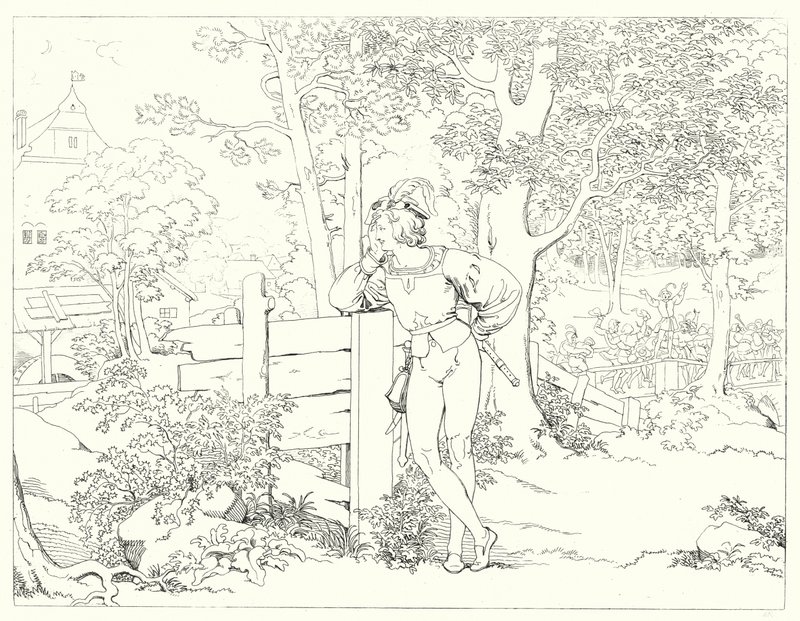 Illustration til Schillers Lied von der Glocke eller The Song Of The Bell (gravering) af Friedrich August Moritz Retzsch