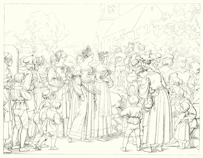 Illustration til Schillers Lied von der Glocke eller The Song Of The Bell (gravering) af Friedrich August Moritz Retzsch