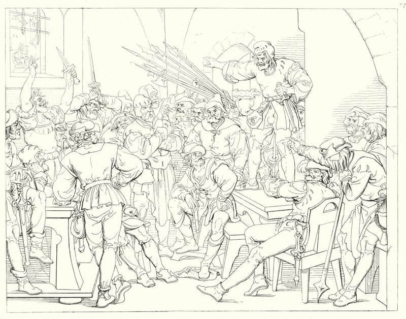 Illustration til Schillers Lied von der Glocke eller The Song Of The Bell (gravering) af Friedrich August Moritz Retzsch