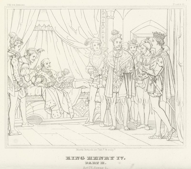 Kong Henrik IV, del II, akt IV, scene 4 (gravering) af Friedrich August Moritz Retzsch