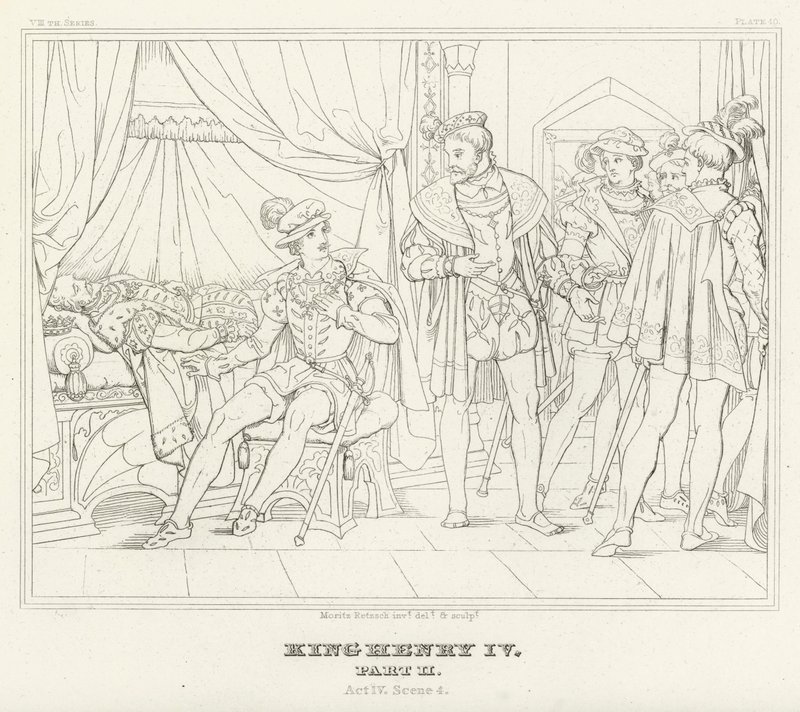 Kong Henrik IV, del II, akt IV, scene 4 (gravering) af Friedrich August Moritz Retzsch