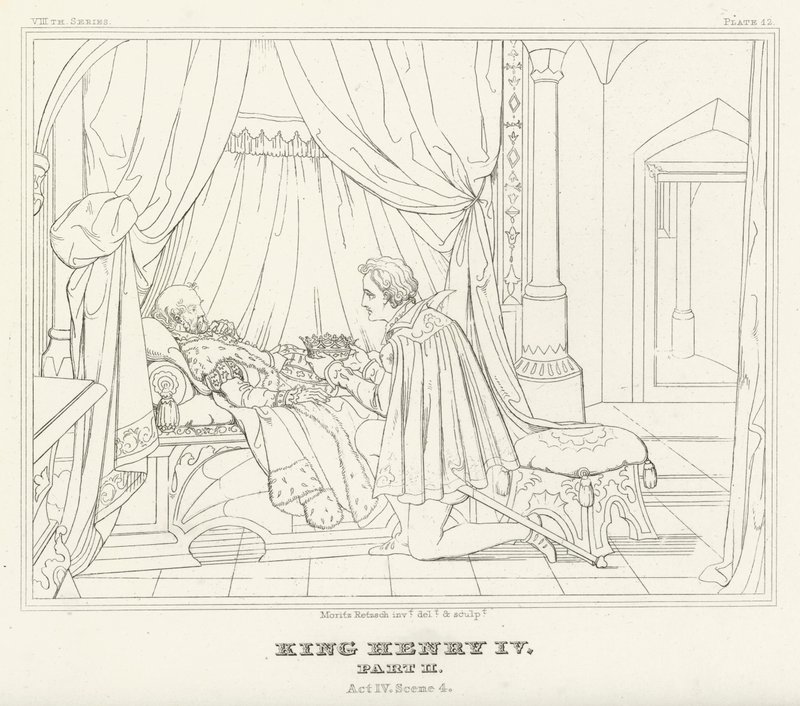 Kong Henrik IV, del II, akt IV, scene 4 (gravering) af Friedrich August Moritz Retzsch