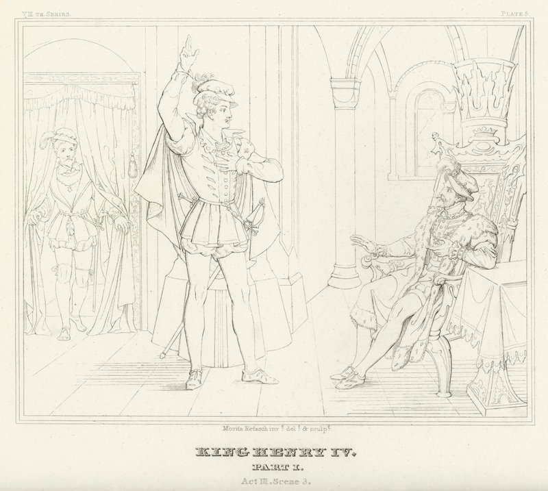 Kong Henrik IV, del I, akt III, scene 3 (gravering) af Friedrich August Moritz Retzsch