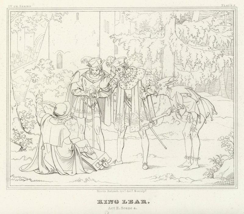 King Lear, 2. akt, scene 4 (gravering) af Friedrich August Moritz Retzsch