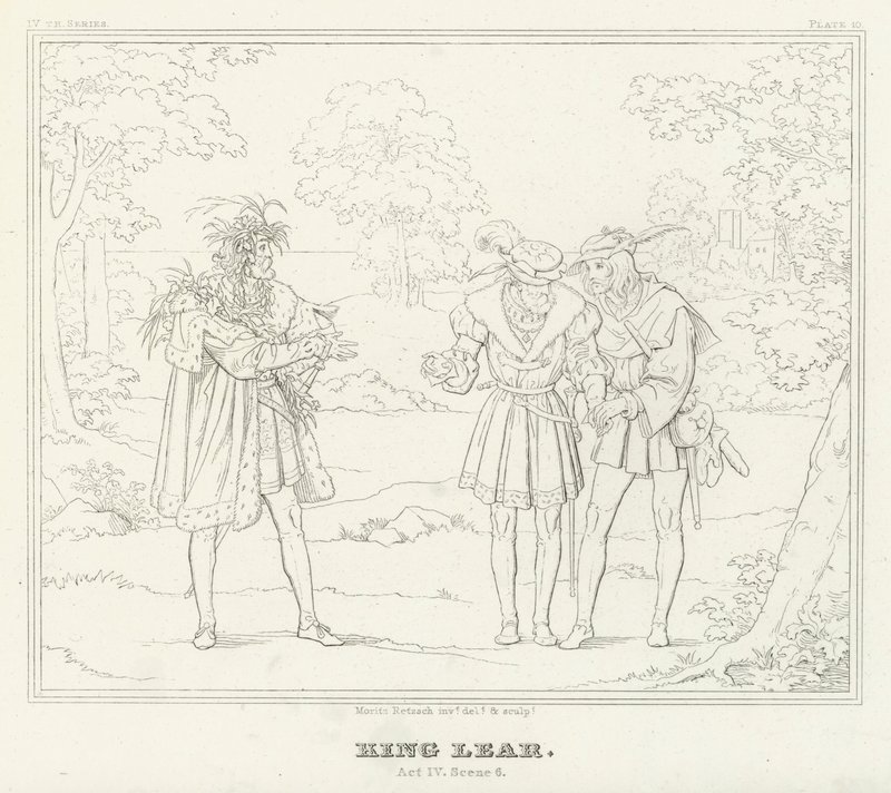 King Lear, akt IV, scene 6 (gravering) af Friedrich August Moritz Retzsch