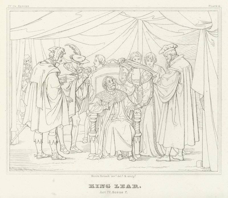King Lear, akt IV, scene 7 (gravering) af Friedrich August Moritz Retzsch