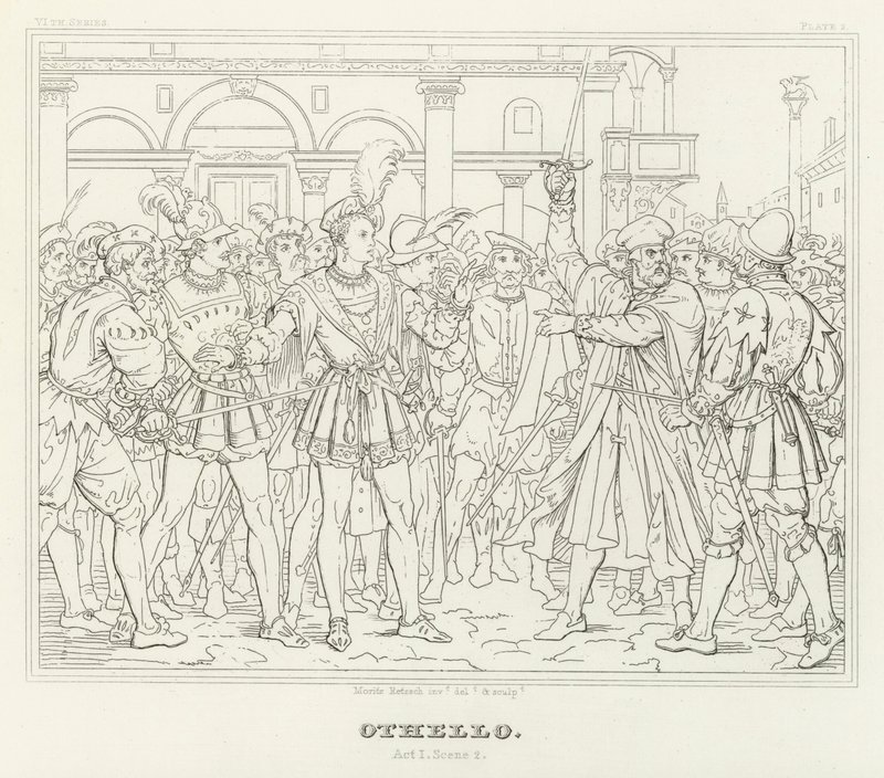 Othello, 1. akt, scene 2 (gravering) af Friedrich August Moritz Retzsch