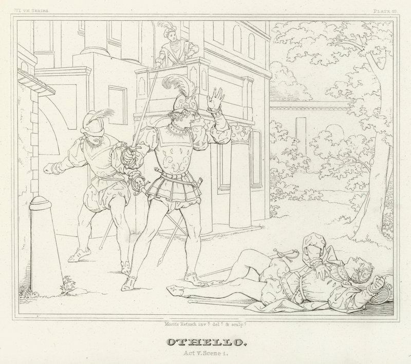 Othello, V. akt, Scene 1 (gravering) af Friedrich August Moritz Retzsch
