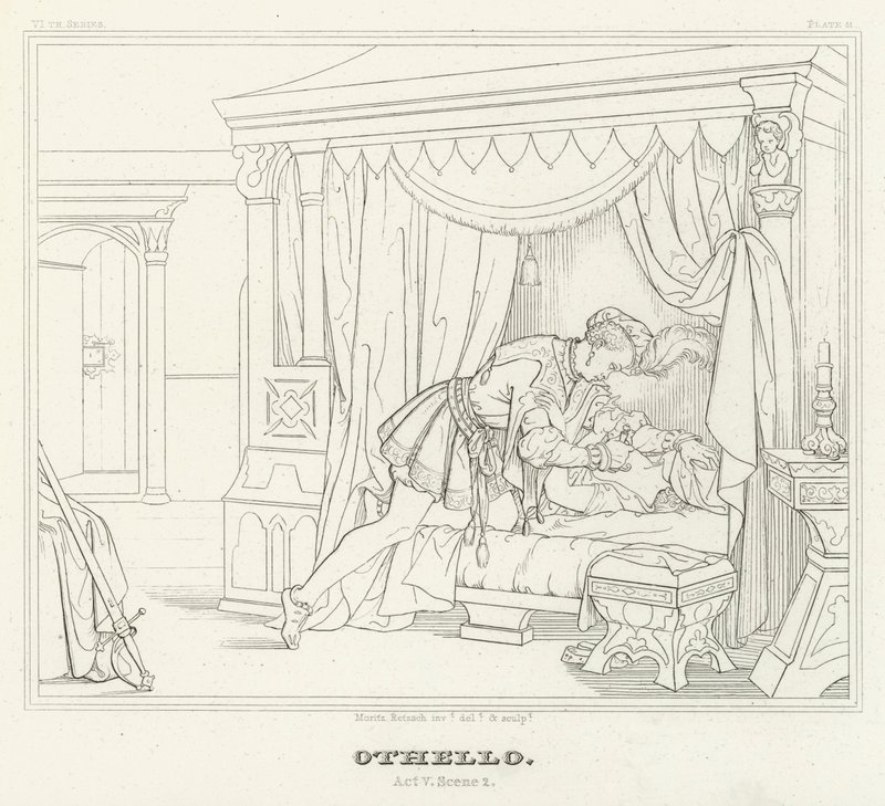 Othello, 5. akt, scene 2 (gravering) af Friedrich August Moritz Retzsch