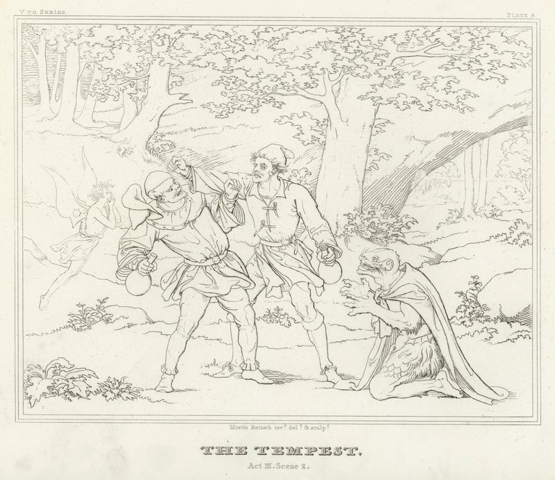 Stormen, akt III, scene 2 (gravering) af Friedrich August Moritz Retzsch