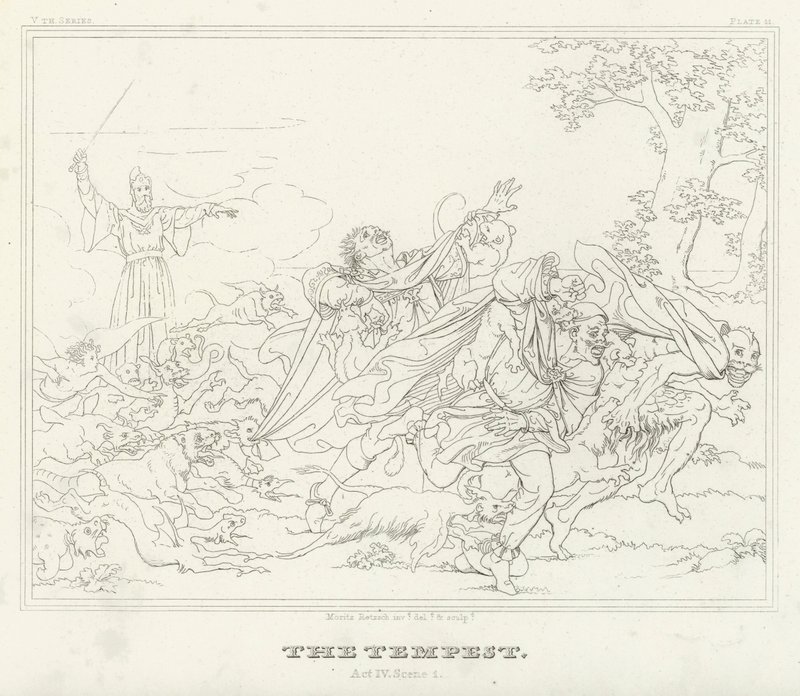 Stormen, akt IV, Scene 1 (gravering) af Friedrich August Moritz Retzsch