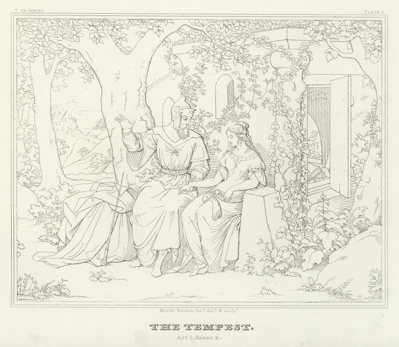 Stormen, Akt I, Scene 2 (gravering) af Friedrich August Moritz Retzsch