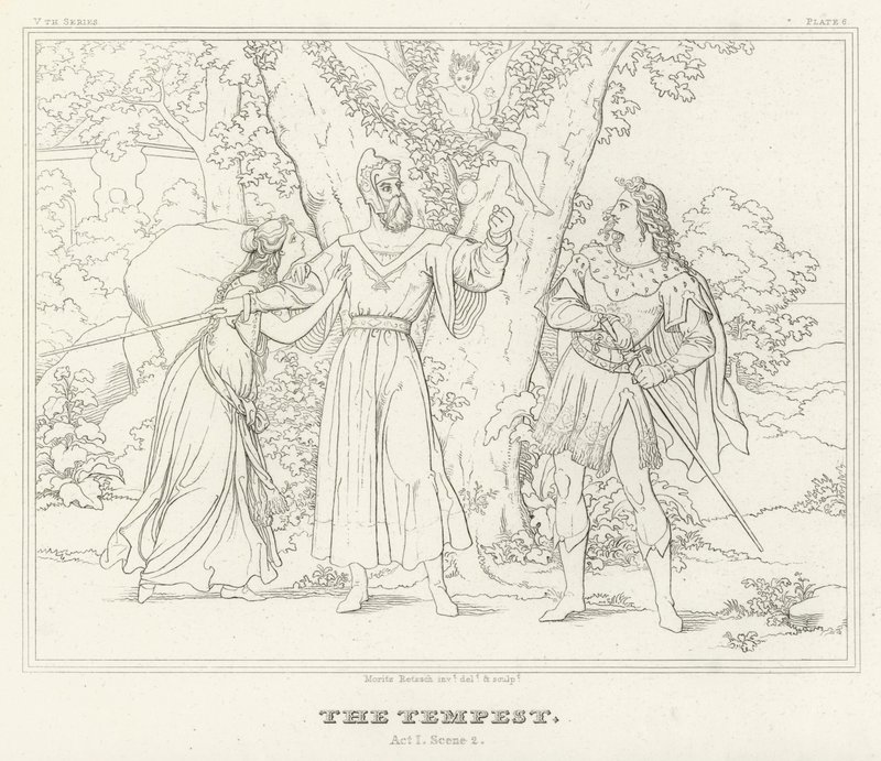 Stormen, Akt I, Scene 2 (gravering) af Friedrich August Moritz Retzsch