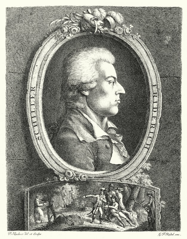 Friedrich Schiller, tysk digter, dramatiker og filosof (stik) af Friedrich Kirschner