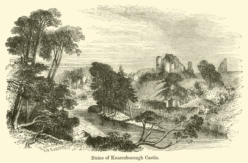 Ruinerne af Knaresborough Castle af G. F. Sargent