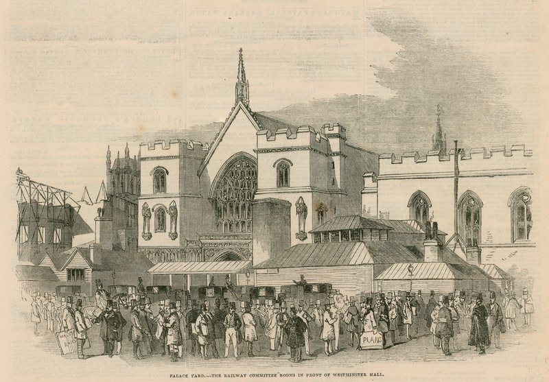 Palace Yard, jernbaneudvalgets lokaler foran Westminster Hall af G.F. Sargent
