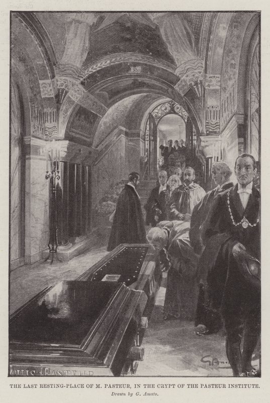 M Pasteurs sidste hvilested i Pasteur-instituttets krypt af G.S. Amato