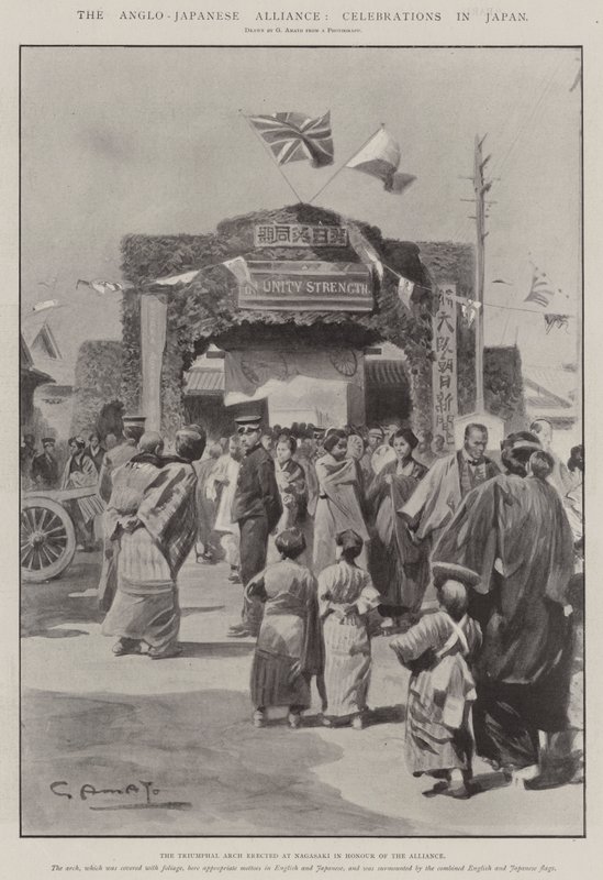 Den anglo-japanske alliance, festligheder i Japan af G.S. Amato