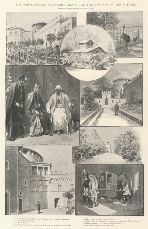 Pavens sommerkvarter, Leo XIII i Vatikanets haver af G.S. Amato