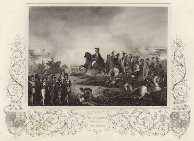 Hertug af Wellington og hans stab i Waterloo af G.W. Terry