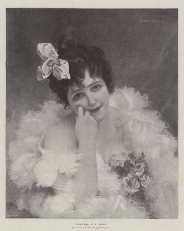 En brunette af Gabriel Joseph Marie Augustin Ferrier