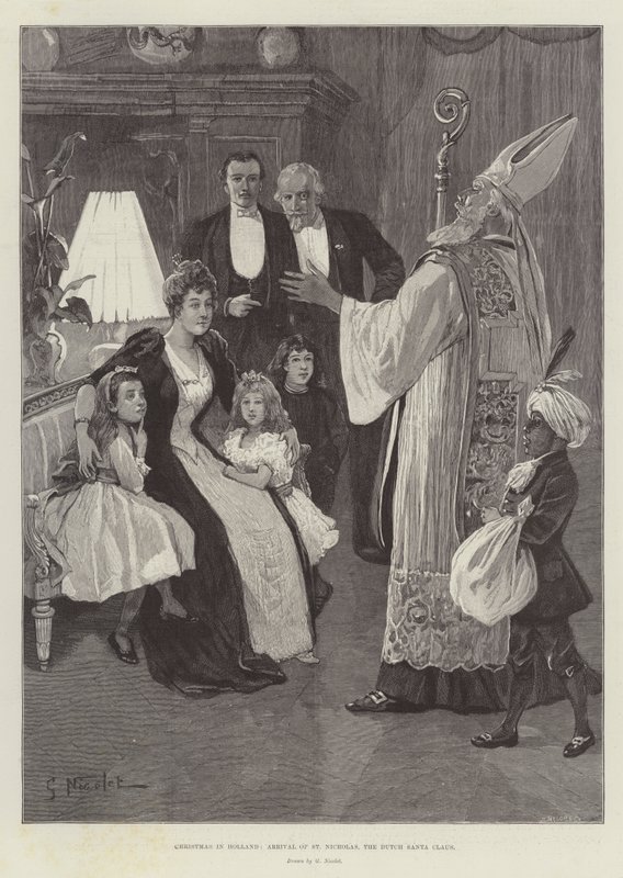 Jul i Holland, Ankomst af St Nicholas, den hollandske julemand af Gabriel Nicolet