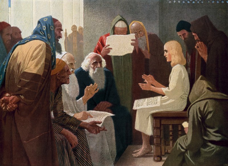 Jesus i templet af Gebhard Fugel