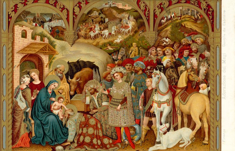 Kongernes tilbedelse (chromolitho) af Gentile da Fabriano