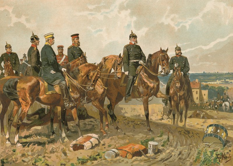 Kejser Wilhelm I af Tyskland og hans stab af Georg Koch