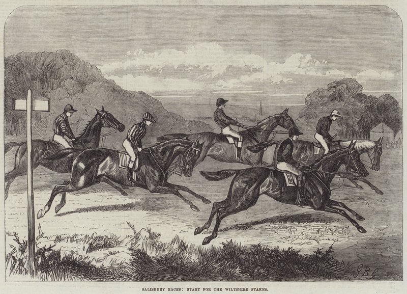 Salisbury Races, Start for Wiltshire Stakes af George Bouverie Goddard