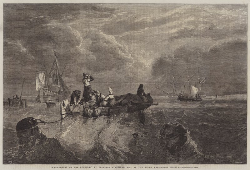 Markedsbåd på Schelde af George Clarkson Stanfield