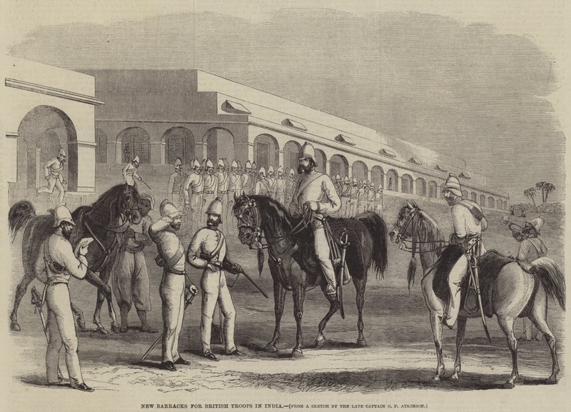 Ny kaserne for britiske tropper i Indien af George Francklin Atkinson
