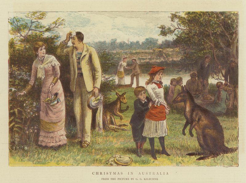 Jul i Australien (chromolitho) af George Goodwin Kilburne