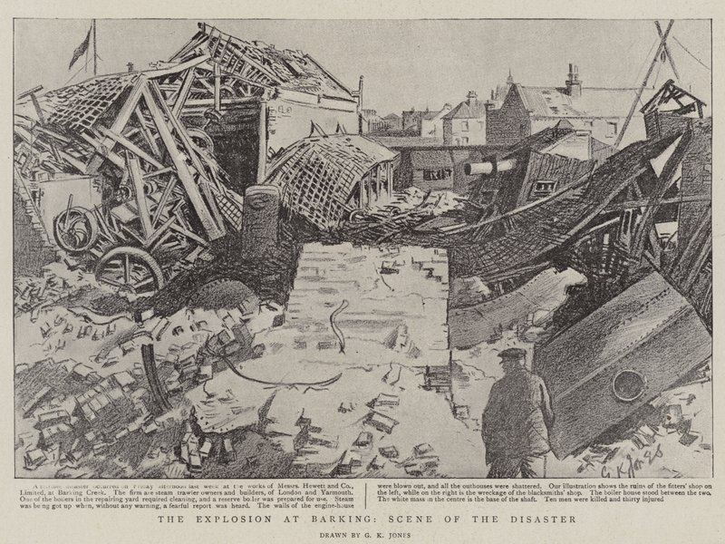Eksplosionen ved Barking, Scene of the Disaster af George Kingston Jones