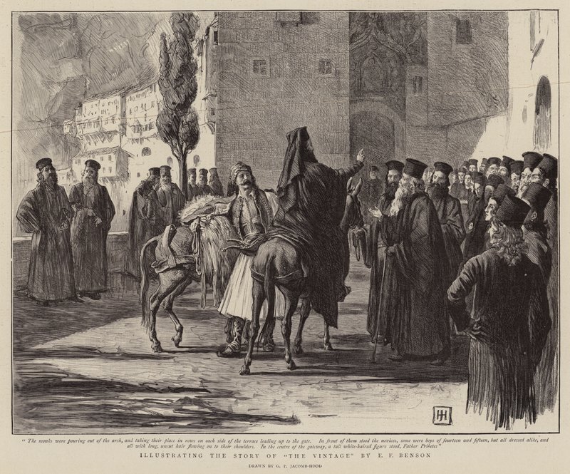 Illustrerer historien om The Vintage af E F Benson af George Percy Jacomb Hood