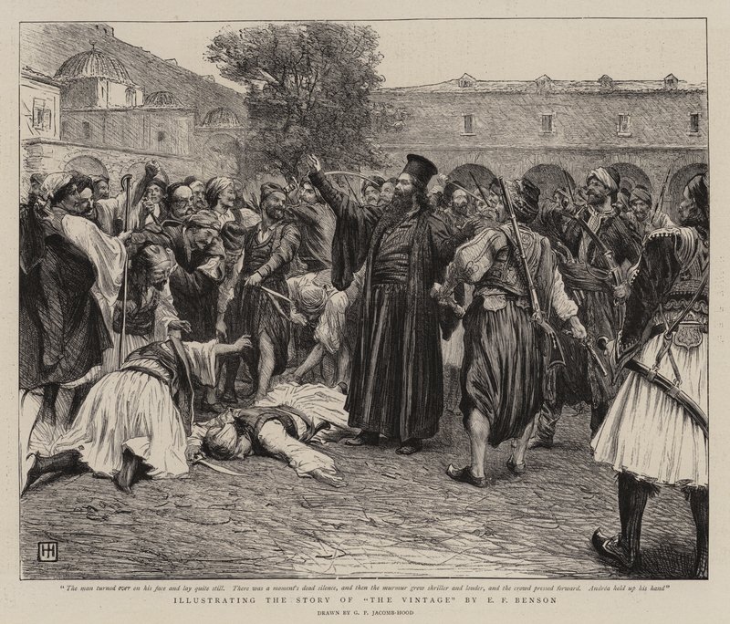 Illustrerer historien om The Vintage af E F Benson af George Percy Jacomb Hood