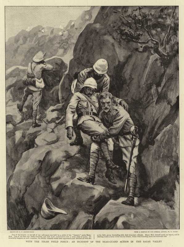 Med Tirah Field Force, en hændelse af bagvagtaktionen i Bazardalen af George Percy Jacomb Hood