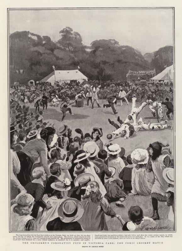 Børnekroningsfesten i Victoria Park, Comic Cricket Match af George Soper