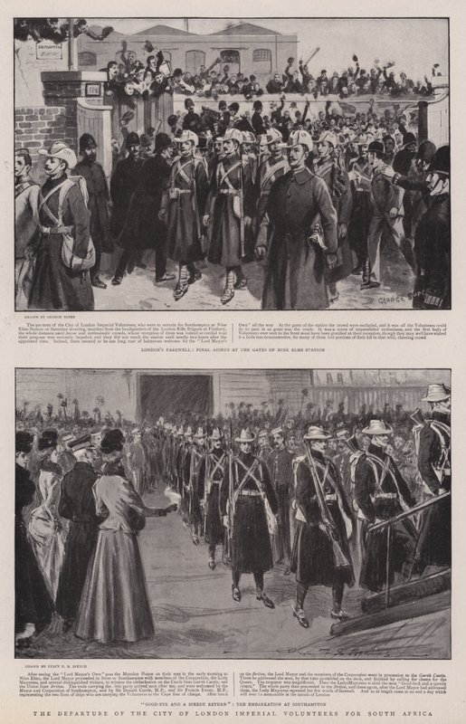 The Departure of the City of London Imperial Volunteers for Sydafrika af George Soper