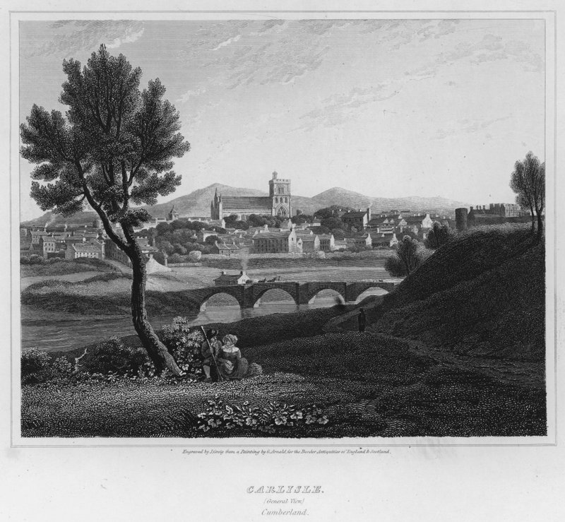 Carlisle, General View, Cumberland (gravering) af George (after) Arnald